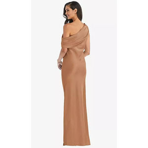 NEW! Social Size X-Small XS Convertible Maxi Slip Gown Dress Toffee $219 I24-9